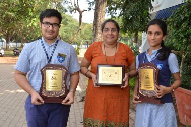 Anis Sayani & Prathana Dessai - 1st place at Accountancy Quest held at Ameya HSS - Tr. in charge Mrs. Asha C. Prabhu