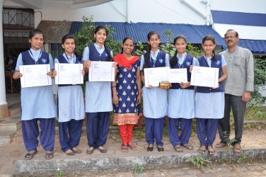 Marathi Elocution Competition held at Gomant Vidhya Niketan - Sneta Limaye - 3rd place & Riya Gawde - Consolation prize . Teachers in charge - Sunil Shet & Manisha Naik